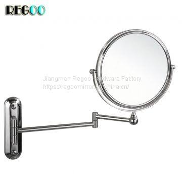 Makeup Mirror Round 3X Magnifying Folding Magic Wall Mounted Antique Brass Cosmetic Mirror
