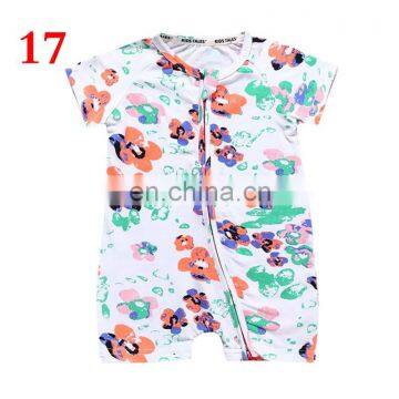 2019 Summer Newborn Baby Kids Blue Bamboo Overalls Clothes With Short Sleeves 100% Cotton Rompers photo-4