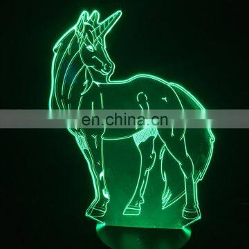 Cute Unicorn LED Night Light Animal Lamp Desk Table Decor For Children Party Bedroom Kids Gifts 3D Horse Lamp photo-2
