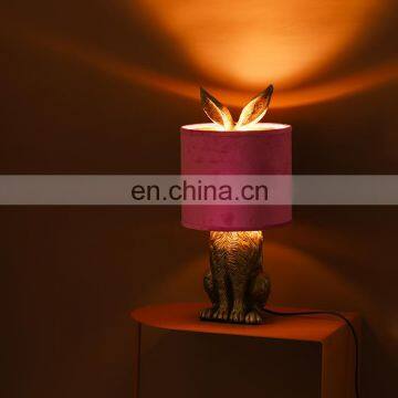Rabbit Shape Resin Base Standing Table Decoration Antique Desk Nightstand Lamps for Bedroom photo-6