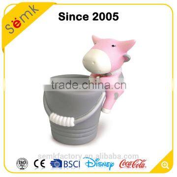 2016 Hot Sale Custom Made Animal Shape Cute Cow Fancy Table Desk Pen Holder photo-2