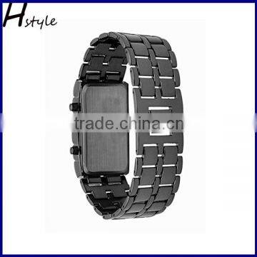 Men's Lava Black Stainless Steel Bracelet Watch Black and Red LED Digital Watch WP002 Quality Choice