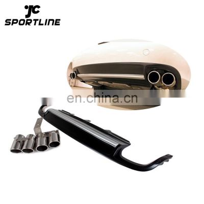 PU Auto Rear Bumper Lip Diffuser Spoiler with Dual Exhaust for Audi S4 Look A4