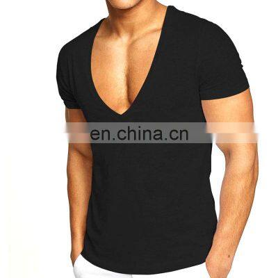 Pakistan Made Top Quality Deep V Neck T Shirts For Men Wholesale Best Selling Plain T Shirts For Men