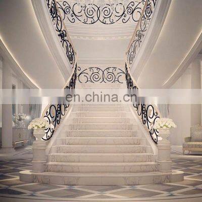 Роскошный мраморный ступенчатый главный лестничный пролет. Лестница для дома photo-2
