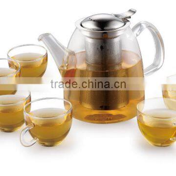 Borosilicate Glass teapot set,glass teapot with cup 150ml, set of glass teapot over fire