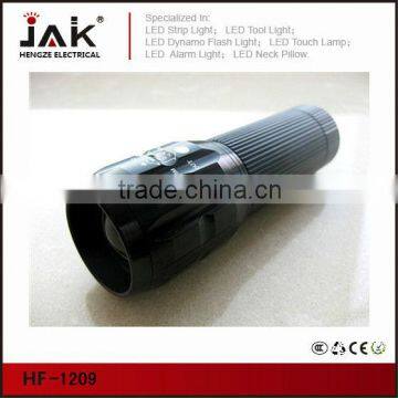 1WLED flashlight with colorful ring aluminium flashlight with zoom lens