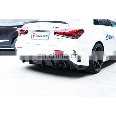 3K Twill Carbon Weave in Glossy Finish Car Parts Accessories Body Kits Dry Carbon Fiber Rear Bumper Lip For BENZ AMG A35