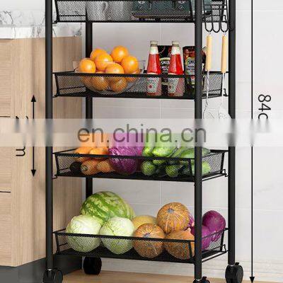 4 Tier Kitchen Trolley Kitchen Cart Kitchen Storage Organizer Living Room Toilet Bathroom Storage Organizer Floor Standing photo-4