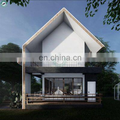 2 Storey Modern Steel Structural Prefab House Double Pitch Roof Design Well-insulated Concrete House in Denmark photo-3