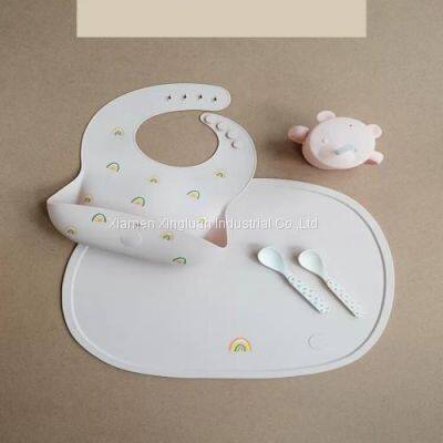 Baby eating bib baby children's waterproof silicone food for children feeding rice pocket table placemat