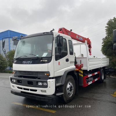 Isuzu transport vehicle carrying a 5-ton crane