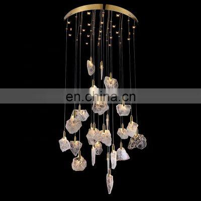 Natural crystal stone chandelier living room crystals lighting luxury crystal modern chandeliers