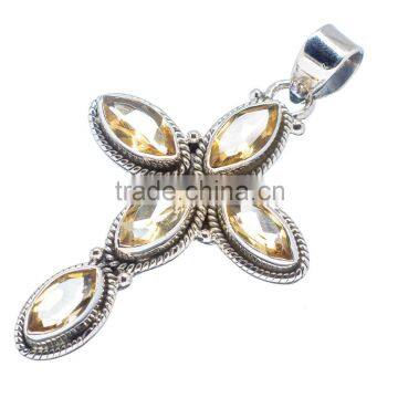 Citrine PENDANT 925 Sterling Silver Pendant, SILVER JEWELRY EXPORTER,SILVER JEWELRY WHOLESALE