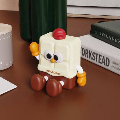 Creative Cute Smart Sensor LED Silicone Chocolate Cartoon Lamp Bedside Night Light For Nursery Baby Kids Birthday Gift photo-5