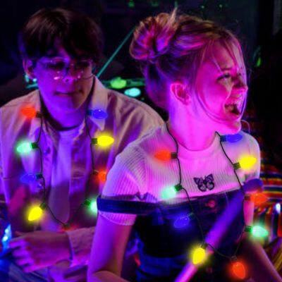Christmas Party Novelties Flashing Light Up Jumbo Bulbs Necklaces with Lights