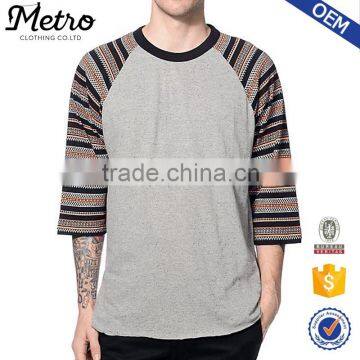 Hot Sale Wholesale Mens Black & Grey Baseball T-Shirts