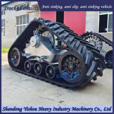 Say goodbye to the embarrassment of getting stuck in a car! New Holland harvester modified with rubber half track, providing unobstructed access to global farmland