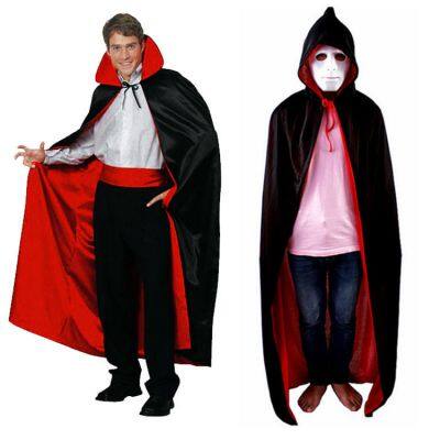 Halloween Vampire Cloak Reversible Cosplay Cape Witch Cape Magician Costumes Adult&Kids