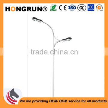 High-low type Dual-arm street light pole for steel Q235 lamp poles