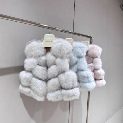 Korean blogger ins Finnish fox fur vest fur coat for women