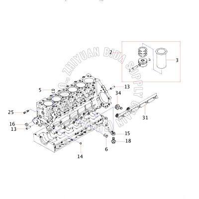 Genuine Sany Excavator Engine Cylinder Head Cylinder Block (Short Block / Long Block) photo-3