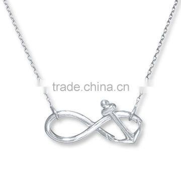 Stainless Steel Infinity And Anchor Necklace With Chain