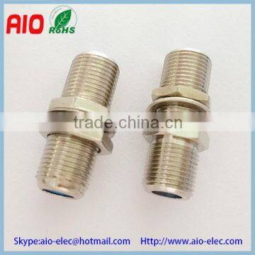 two way type F female to female double female adaptor for panel with nut and washer