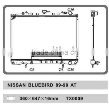 aluminum auto radiator for NISSAN BLUEBIRD 89-90 AT