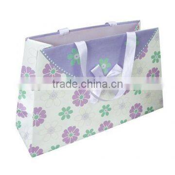 Flower Paper Bag With Matched Ribbon