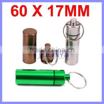 17mm Diameter Multi Function Emergency Box Pill Box Keychain Box Alumnium Box