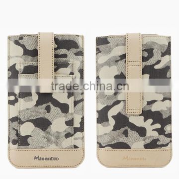 The most popular fashionable camouflage cloth and leather mobile phone case for men