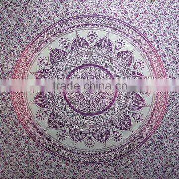 Pink Ombre Tapestry Boho Dorm Sheet Hippie Beach throw Round Mandala