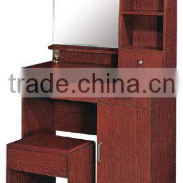 dressing table mahagony color MDF material with elliptic mirror