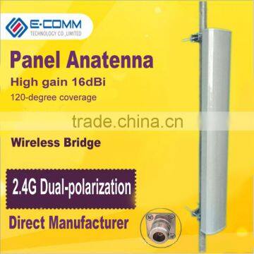 2300-2700MHz high-gain16dBi dual polarization directional Mimo antenna with N double female for wireless WIFI 120 degrees