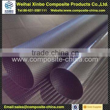 Glossy Finish Twill Weave Black Carbon Fiber Profiles Pipe