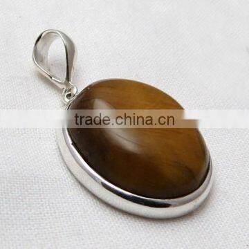 Vision !! Tiger Eye 925 Sterling Silver Pendant, Gemstone Silver Pendant, Silver Jewelry India