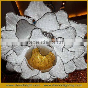 Huge Flower Crystal Pendant Light for High Ceiling Decoration photo-3