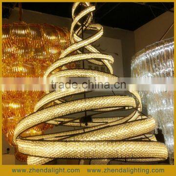 Modern Spiral Shape High Quality Iron 3000K Crystal Pendant Chandelier for Hotel Decoration