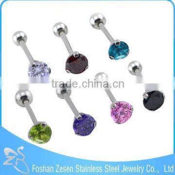 2016 Surgical Steel Crystal Ball Gauge Unique Tongue Ring photo-4