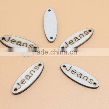 Sedex Audited Factory 2 Pillar Oval Shape Sew-on Wooden Badges For Garment photo-4