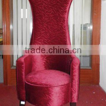 Red fabric hotel wooden high back chair XY4880