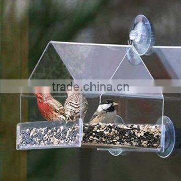 Clear Plexiglass Bird House Feeder With Suction Cups,lucite Bird House Acrylic Bird House photo-2