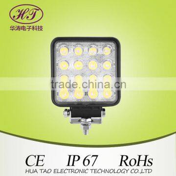 Factory dircct sale 48 watt led work light, 16pcs 3w leds work light 48w, flood 48 watt led