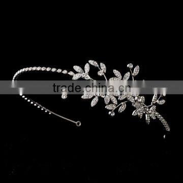 Vintage Side Accented Bridal Rhinestone Vine Headband Wedding Headpiece