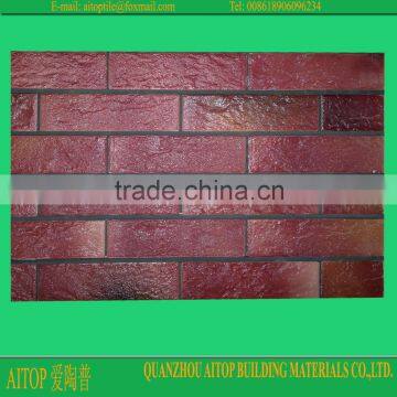 Red brick faux stone looking exterior decorative full body rough tile