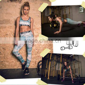 2016 uk brand high stretch 3d printing colorful work out elastic band ribber yoga fitness leggings pants