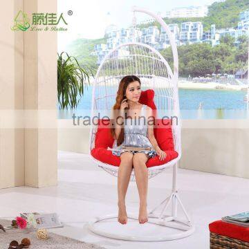 Outdoor Poly Rattan Wicker Swingasan Hanging Chair with Stand