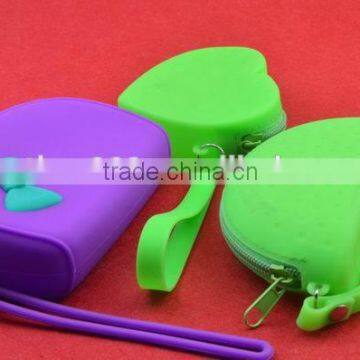 Cute Promotional FDA silicone rubber coin purse/money bag