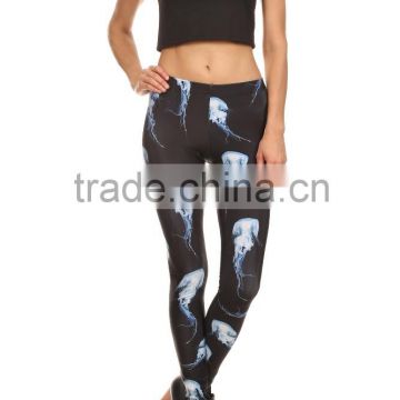 Woman Body Fitted Leggings / Tights Full Sublimated with Jellyfish custom design